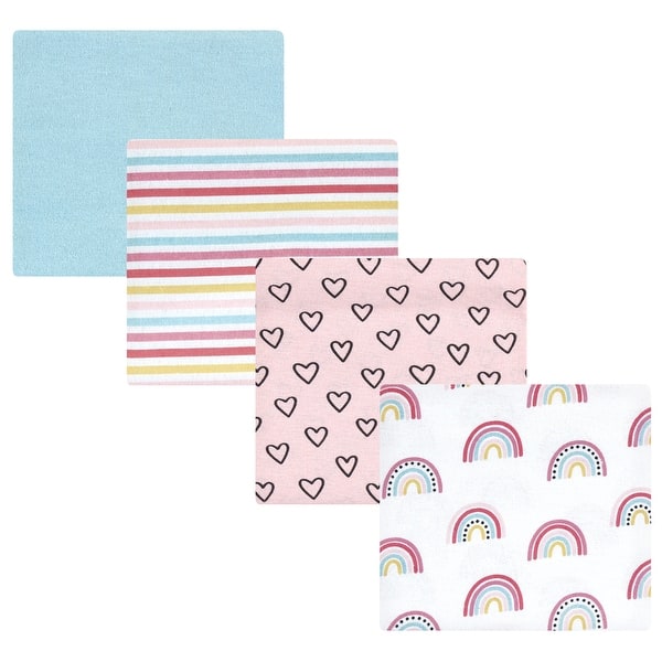 slide 1 of 1, Hudson Baby Infant Girl Cotton Flannel Receiving Blankets, Modern Rainbow, One Size - Modern Rainbow - One Size One Size - Modern Rainbow
