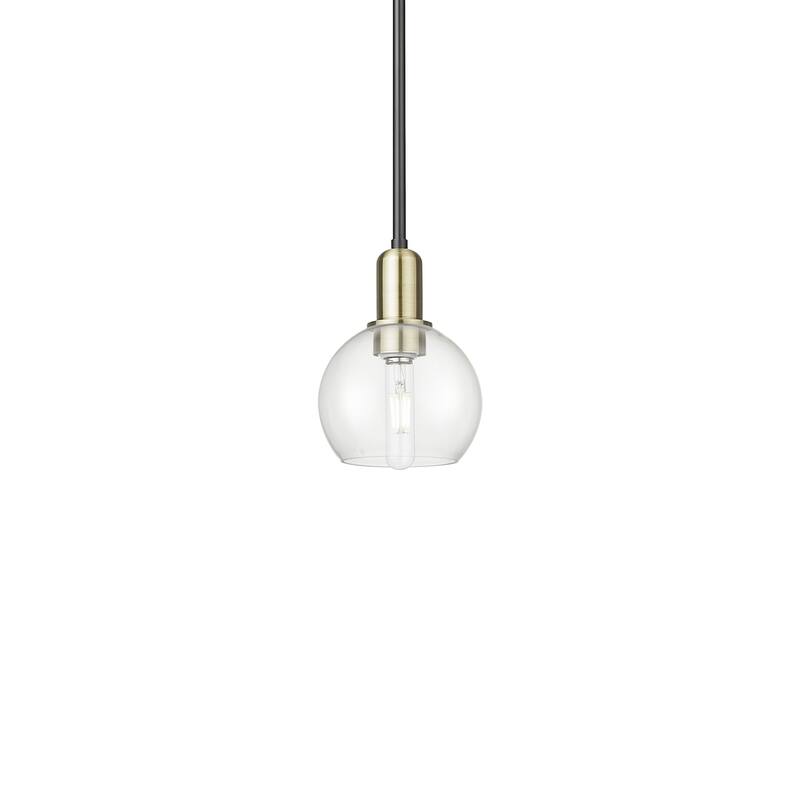 Innovations Lighting 716-1S-9-6 Athens Pendant Athens 6" Wide Mini - Black Antique Brass / Clear