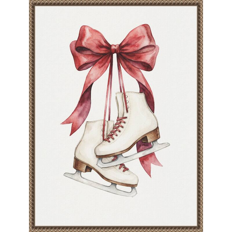 Winter Ribbon Skates by Andreas Magnusson (18 x 24 in.), Framed Canvas Wall Art Print
