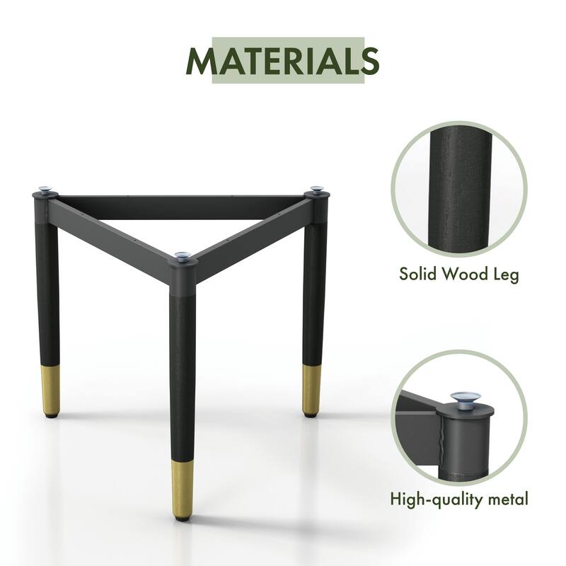 Furniture of America Mil Modern Tapered Black & Gold Table Legs for Coffee Table