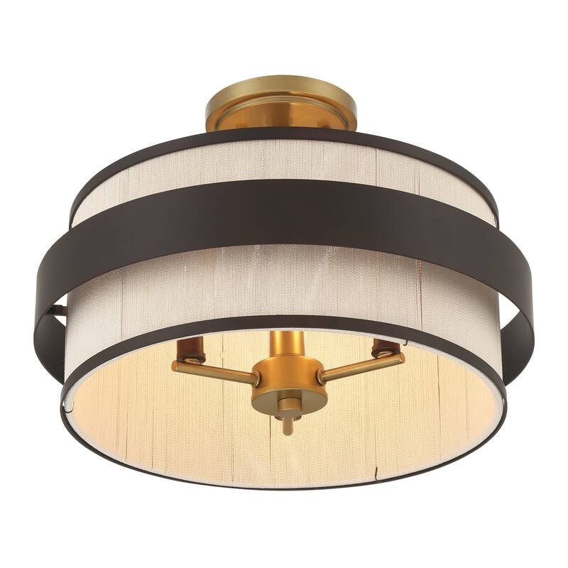 Minka Lavery 3685 Harbor Wrap 3 Light 16" Wide Semi-Flush Drum Ceiling