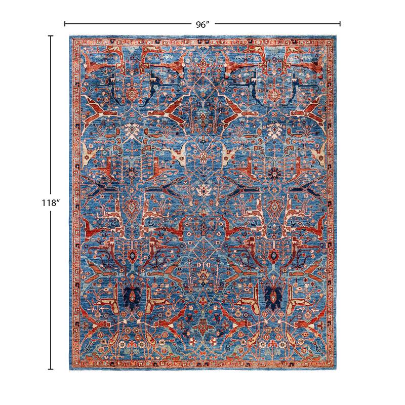 Serapi One-of-a-Kind Hand-Knotted Area Rug - Blue - 8' 0" x 9' 10"
