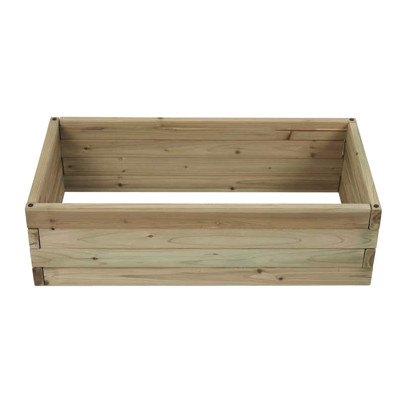 Brown Natural Wood Rectangular 2.7ft x 1.3ft Raised Garden Bed