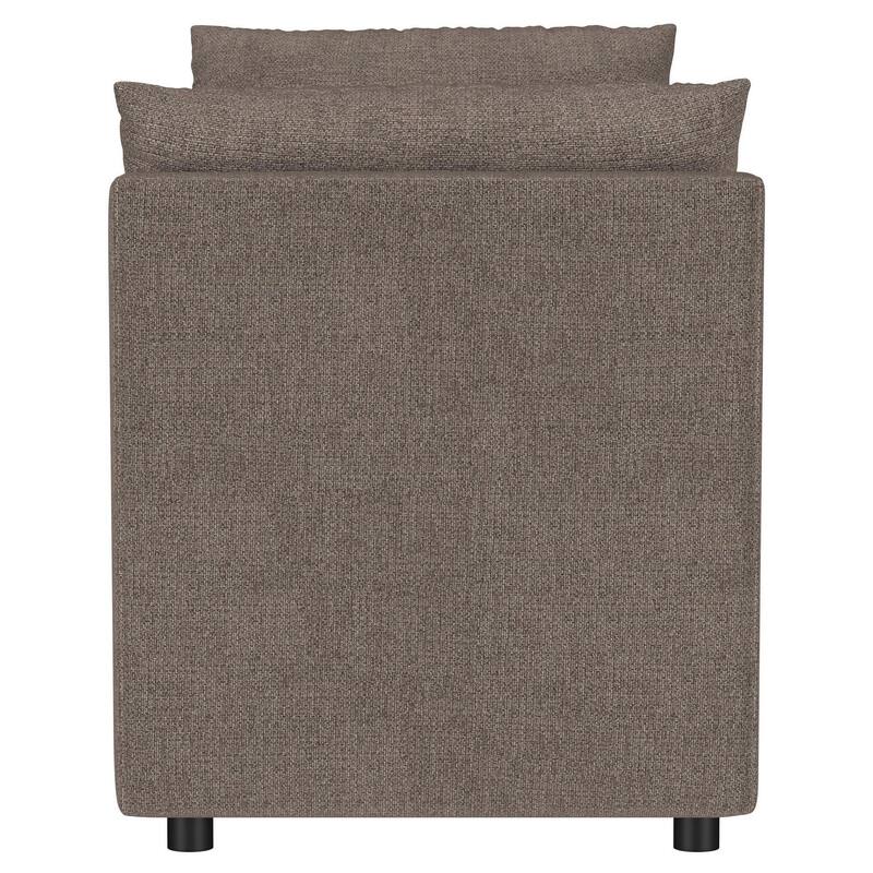 Marina Accent Bench, Brown Fabric, 2 Accent Throw Pillows, 64 Inch