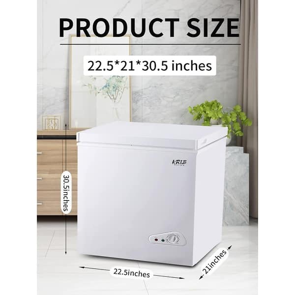5.0 Cu.Ft Deep Compact Chest Freezer with 7 Gears Temperature Control with a Removable Basket for House, Kitchen, Garage, Shop
