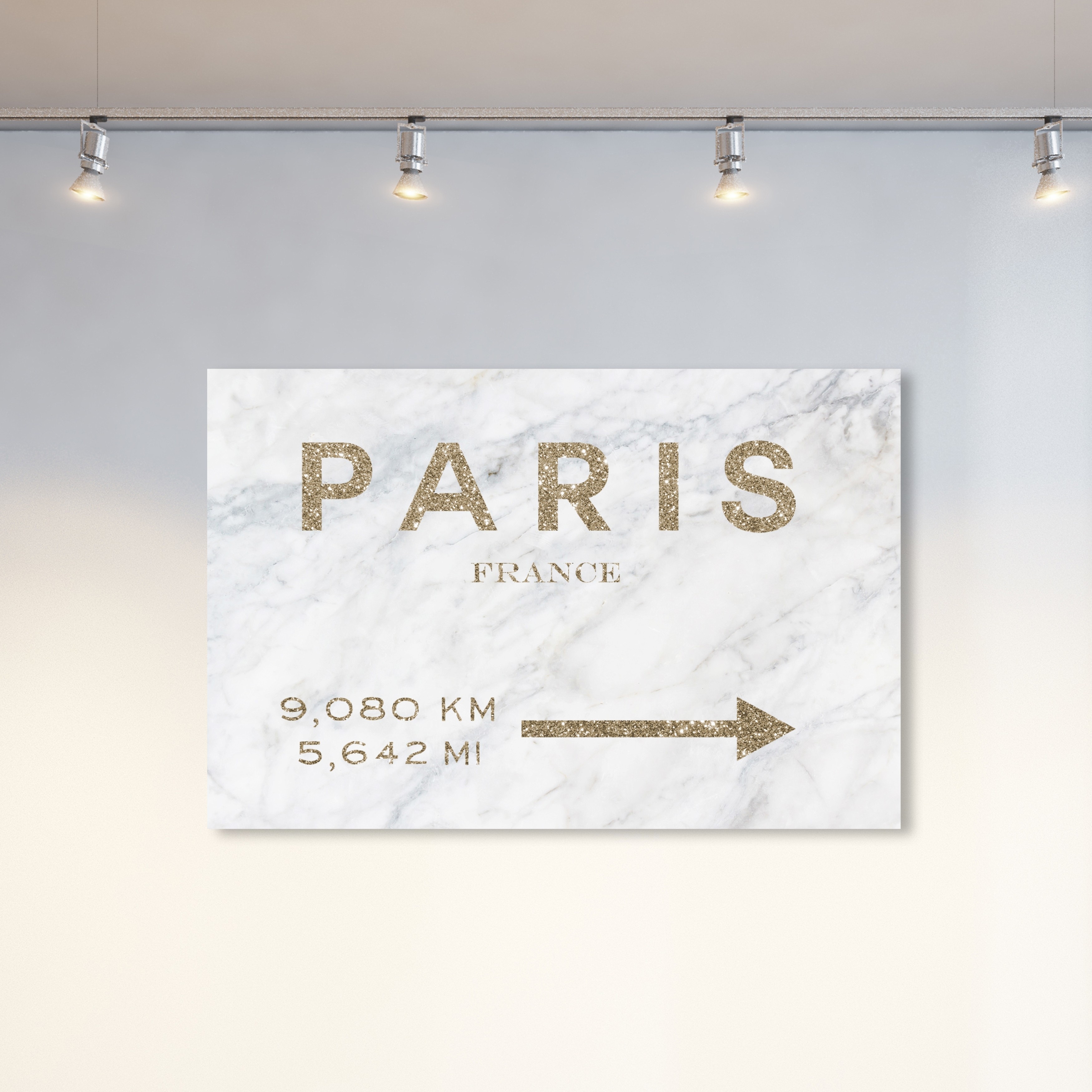Oliver Gal 'Parisian Road Sign' Mirror Art - Gold - Bed Bath