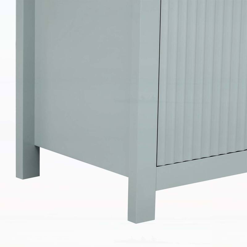 Stylish Wave-Pattern Sideboard Cabinet with Drawers and Doors