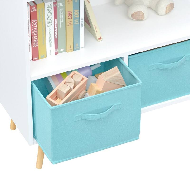Kids Toy Storage Box Organizer with Bookcase for Books,Toys