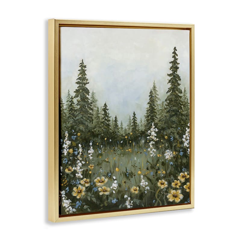 Stupell Forest Meadow Clearing Framed Floater Canvas Wall Art Design By Hollihocks Art