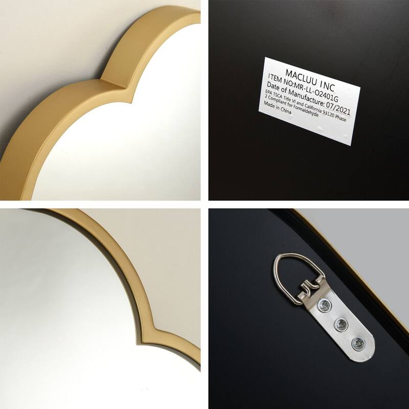 MacLuu Rectangle Scalloped Decorative Wall Mirror