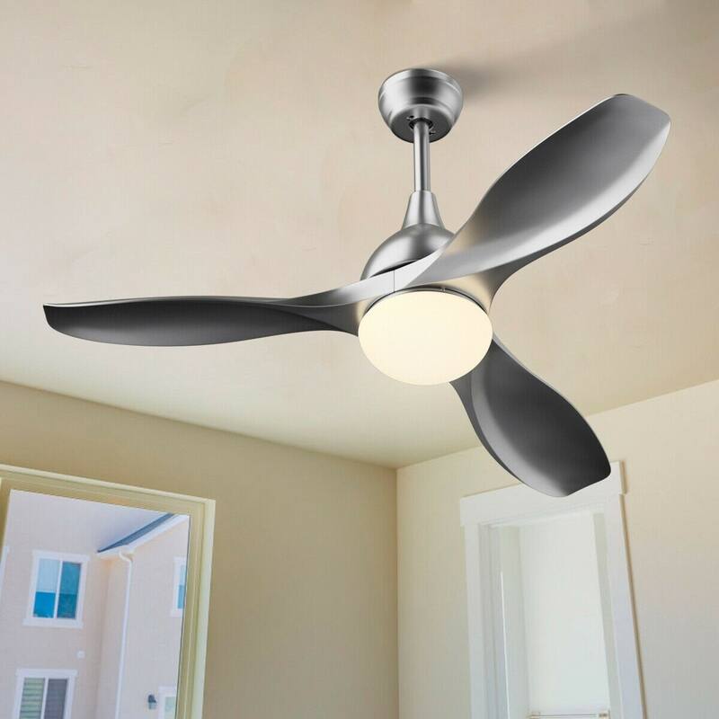 Modern 48" Ceiling Fan with Dimmable LED Light and Remote Control Reversible Blades - 48'' dia. x 22.5'' H