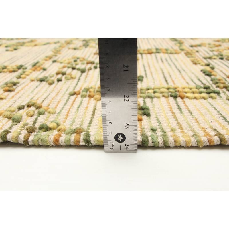 ECARPETGALLERY Braid weave Sienna Beige Wool Rug - 5'0 x 8'2