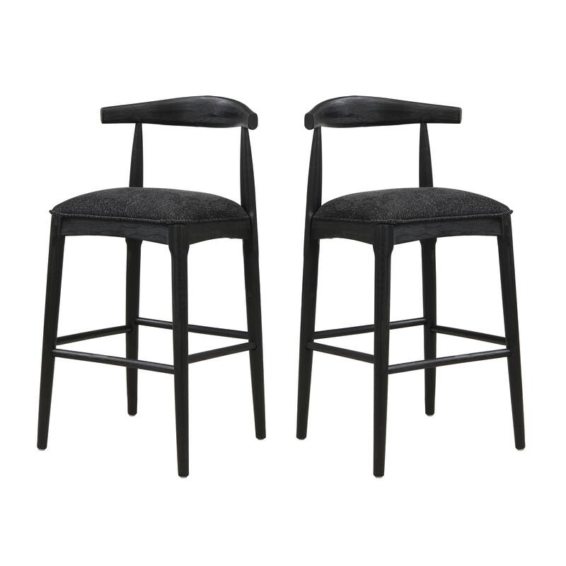 Christopher Knight Home - Tracy Modern Upholstered Bar Stool Set of 2 with Open Back in Pebble Fabric