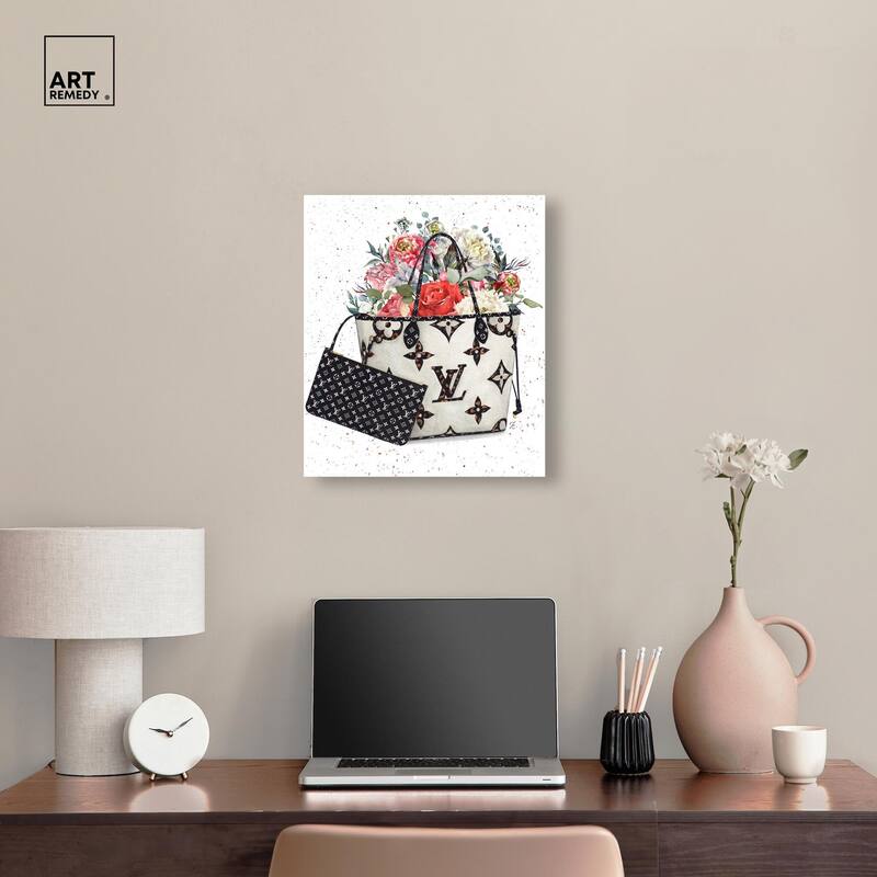Floral Summer Bag Canvas by Art Remedy, Gallery Wrapped