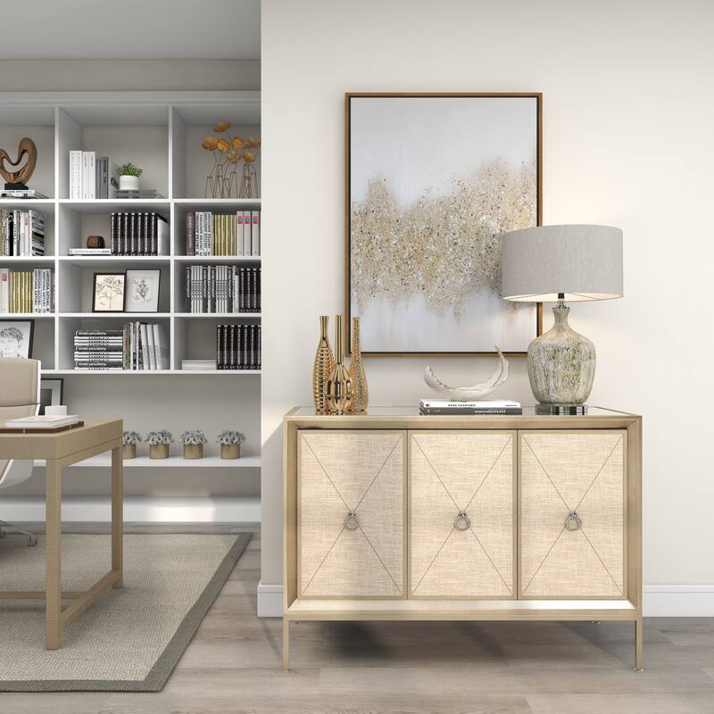 CosmoLiving by Cosmopolitan Sleek Ceramic Glam Vase with Varying Patterns (Set of 3) - Silver, Gold, Dark Blue, White