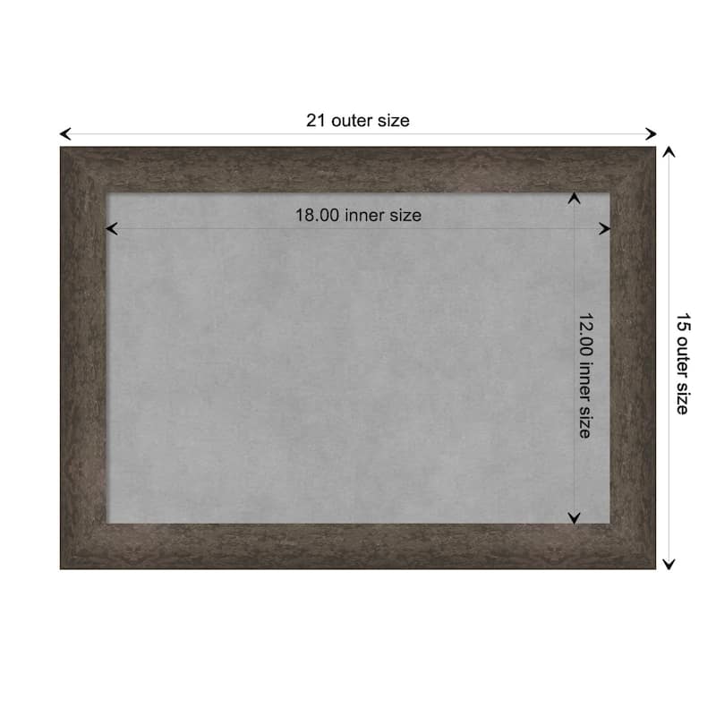 Amanti Art Dappled Light Bronze Narrow Framed Magnetic Board - Board Size 18x12