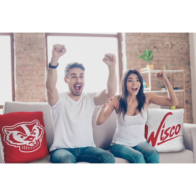 NCAA Wisconsin Badgers Invert 20 Inch Pillow