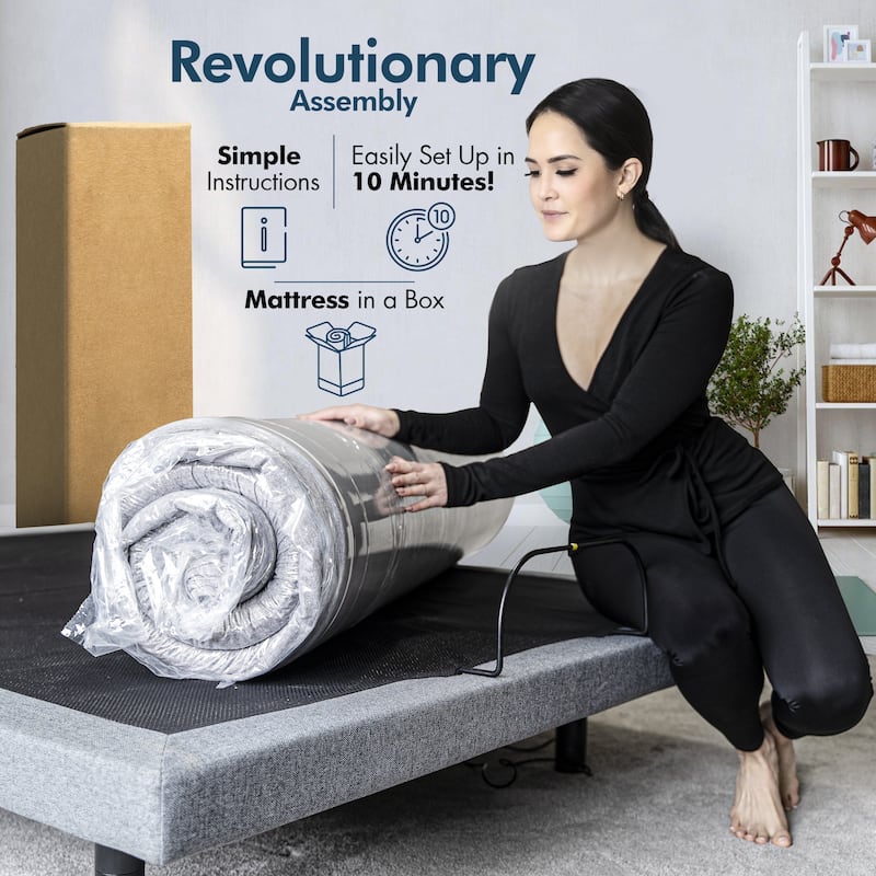 Renanim Adjustable Bed Frame with 12" Mattress, Dual Massage, Zero Gravity, 5 Minutes Installation, USB Ports, App control