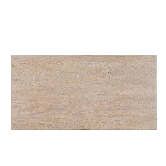 HomeRoots 51" White Solid Wood Distressed Coffee Table - 51