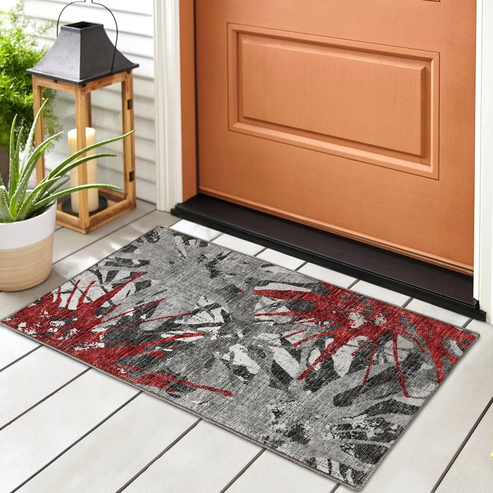 Indoor/ Outdoor Addison Bravado Abstract Starburst Washable Area Rug