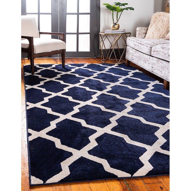 Contemporary Akiva Collection Area Rug - 3'3"x5'3" - Navy Blue