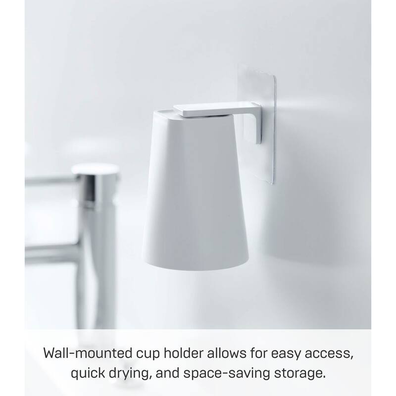 Yamazaki Home Traceless Adhesive Magnetic Cup, ABS Plastic, 200ml - L 2.76 x W 2.76 x H 3.74 inches