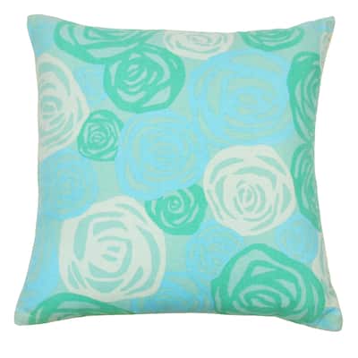 Jiti Outdoor Waterproof Sunbrella Coastal Abstract Floral Patterned Square Throw Pillows Cushions for Pool Patio Chair 20 x 20