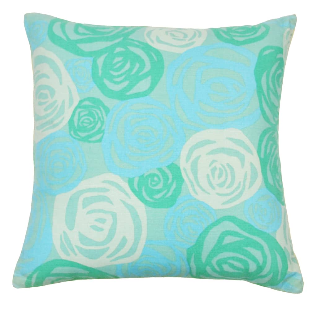 Jiti Outdoor Waterproof Sunbrella Coastal Abstract Floral Patterned Square Throw Pillows Cushions for Pool Patio Chair 20 x 20
