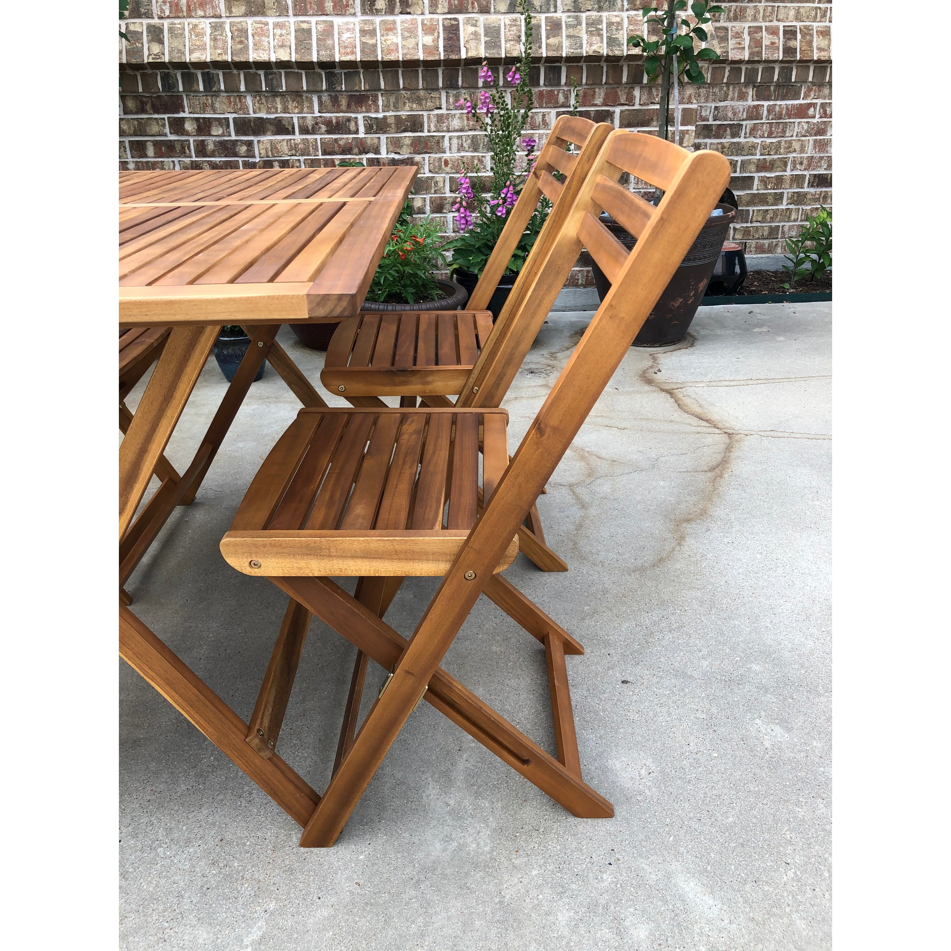Shop Black Friday Deals On International Caravan Royal Fiji 5 Piece Acacia Patio Dining Set On Sale Overstock 31628628