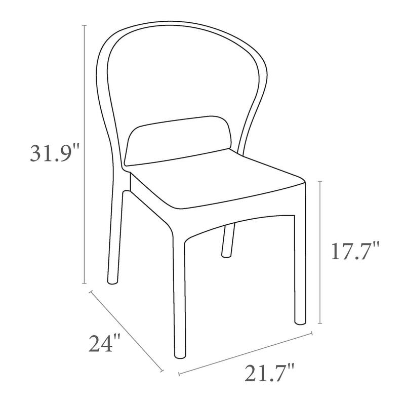32" Gray Patio Wickerlook Stackable Dining Chair