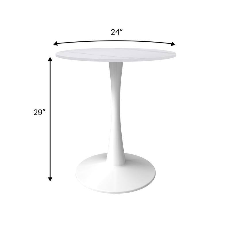 Bristol Modern 31" Round Sintered Stone Dining Table with Pedestal Base - Minimalist Scratch-Resistant Kitchen Table
