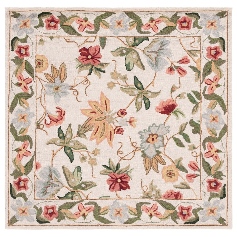 SAFAVIEH Handmade Chelsea Rubi French Country Floral Wool Rug