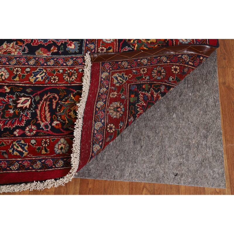 Hand Knotted Oriental 100% Wool Carpet Traditional Floral Red Mashad Area Rug - 16' 4'' X 10' 0''