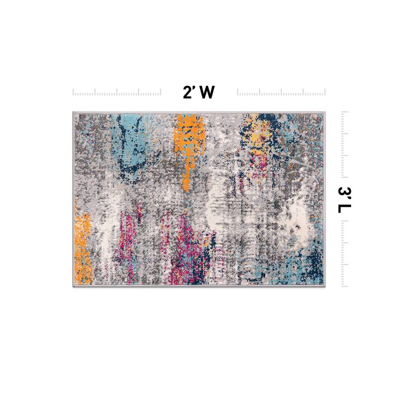 World Rug Gallery Geneva Contemporary Distressed Absract Area Rug