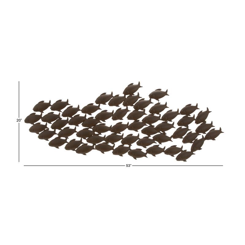 Dark Brown Metal Fish Home Wall Decor