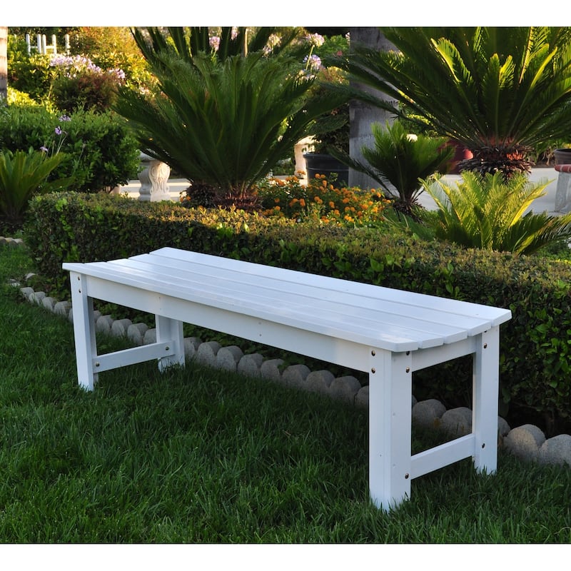 Shine Company 5FT Backless Garden Bench, Cedar Wood, HYDRO-TEX Finish