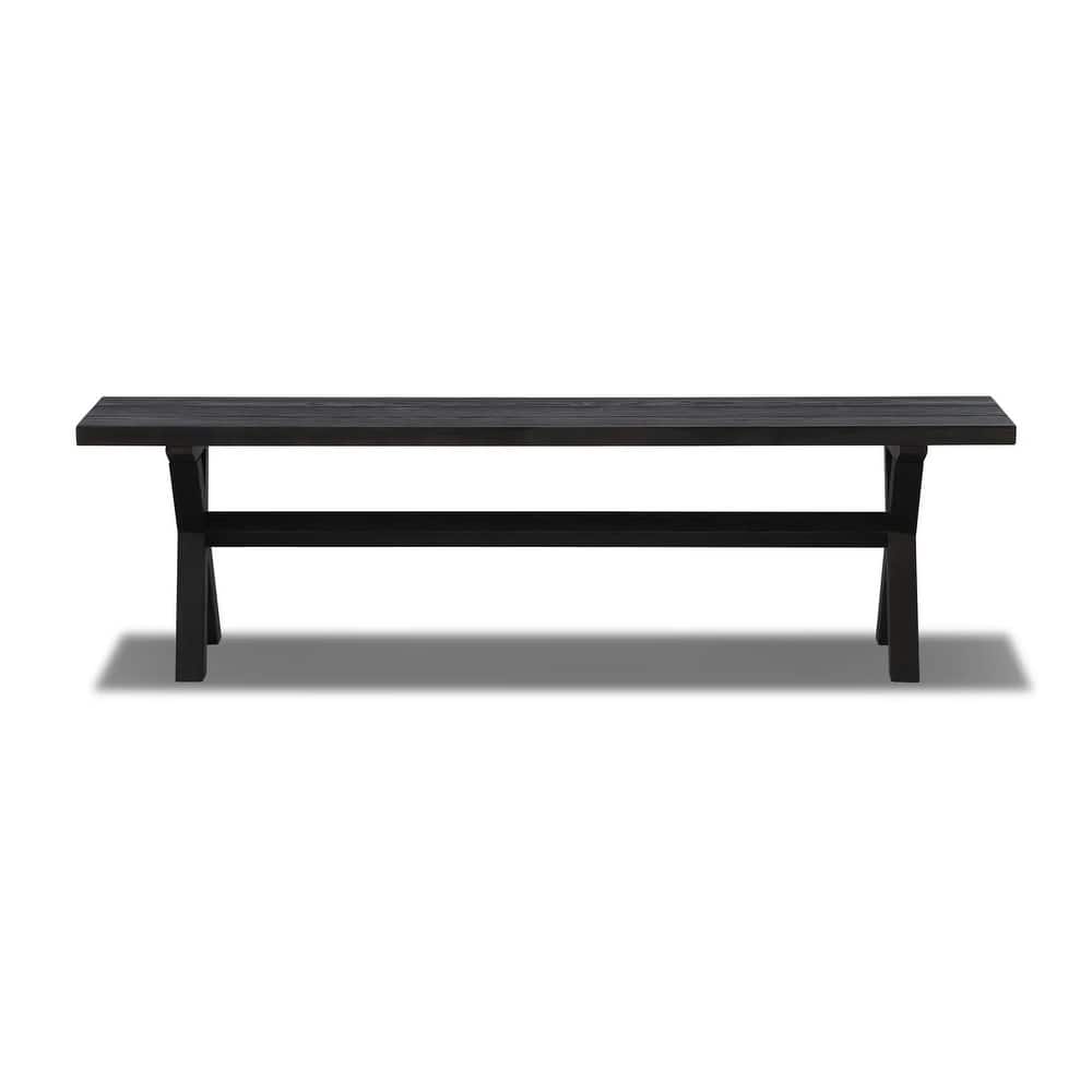 Cascais Solid Wood Bench with Trestle Base