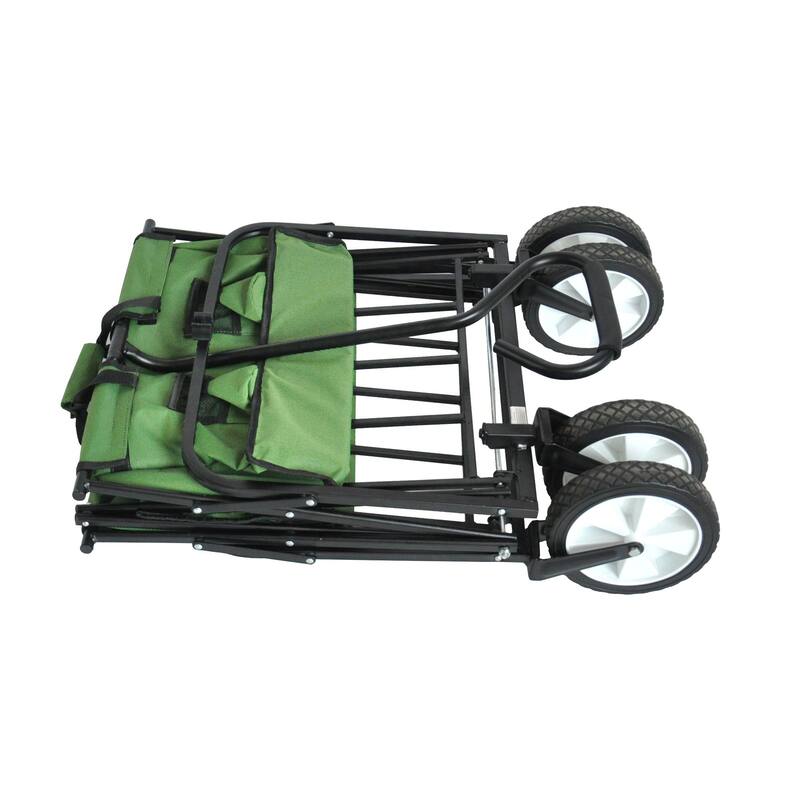 Folding Wagon Garden Shopping Beach Cart，Assembled