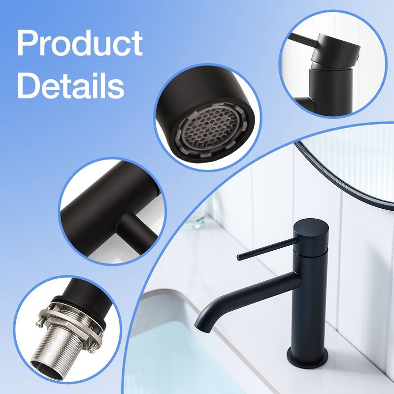 Single-Handle Deck-Mounted Bathroom Sink Faucet