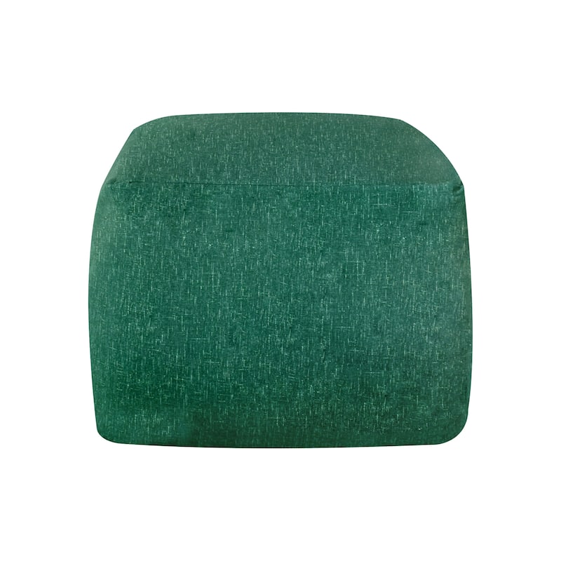CraftPorch Glam 24 Inch Velvet Upholstered Pouf - Teal Green