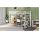 preview thumbnail 8 of 16, Full Size Loft Bed with Desk and Ample Storage Space, White