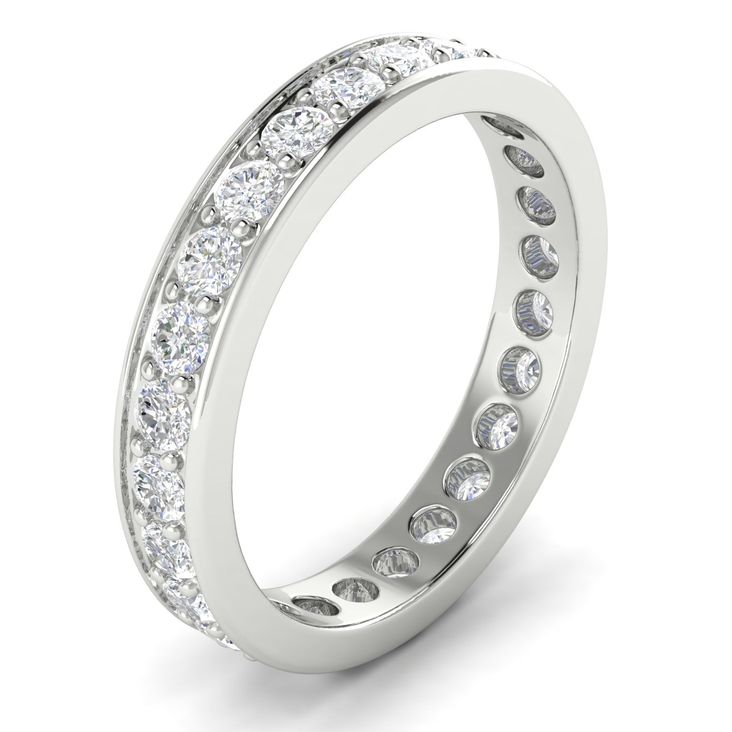 14KT Gold Round Cut Diamond Curved Wedding Ring 1.40 CTW
