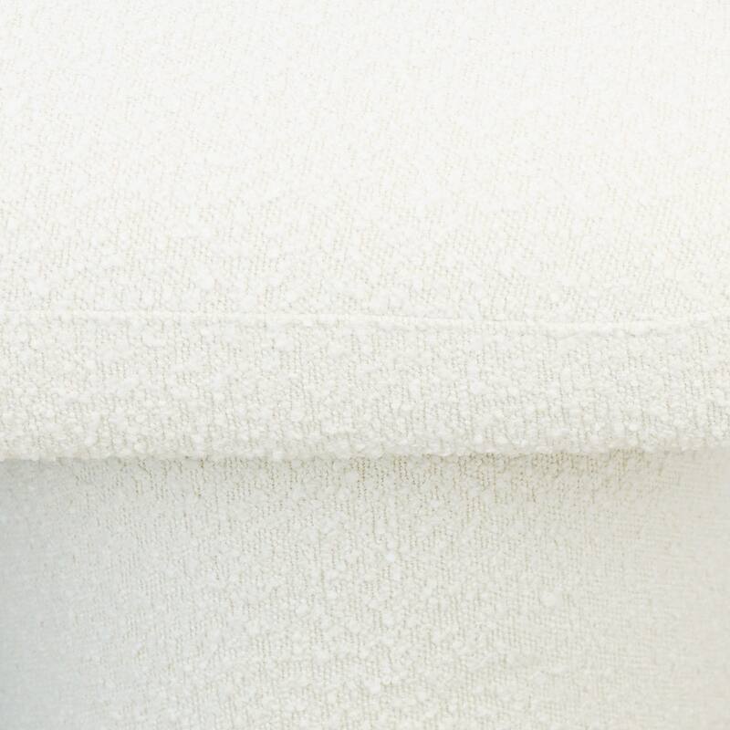 GDFStudio - Randolph Modern 56" Boucle Bench with Cylindrical Wood Legs - 56.3"W