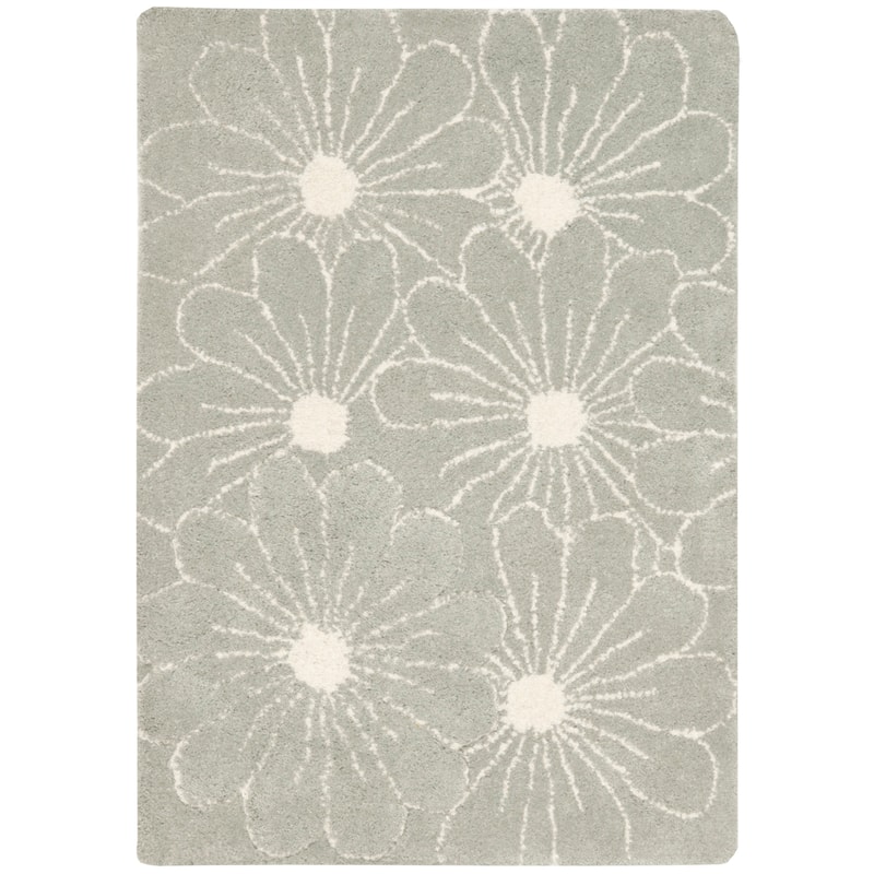 SAFAVIEH Handmade Soho Jenilee Daisies N.Z. Wool Rug - 2' x 3' - Blue/Ivory
