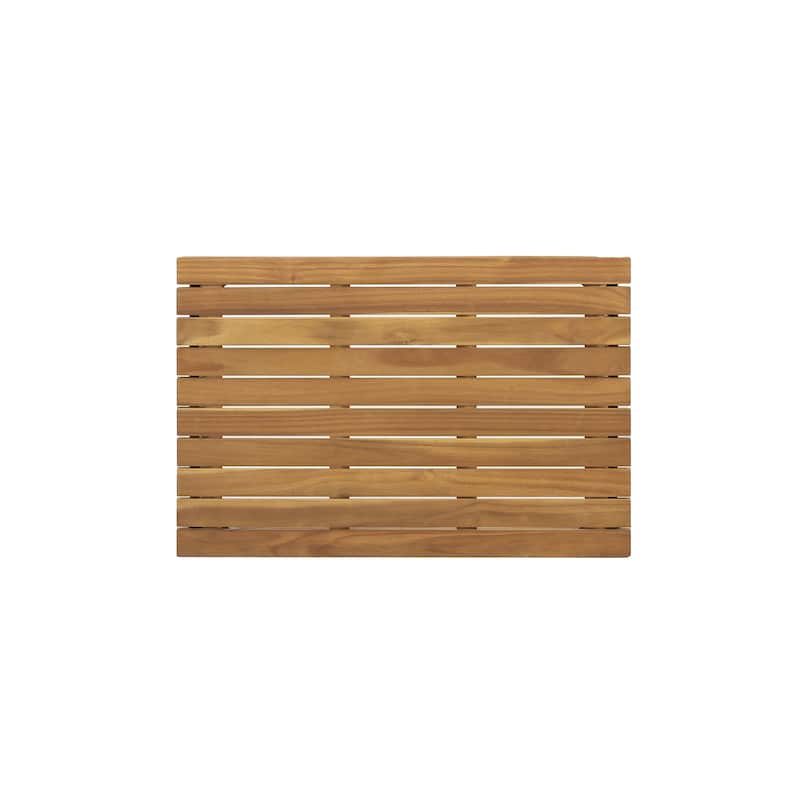 4-Piece Outdoor Acacia Wood Chat Set with Loveseat, 2 Chairs & Table