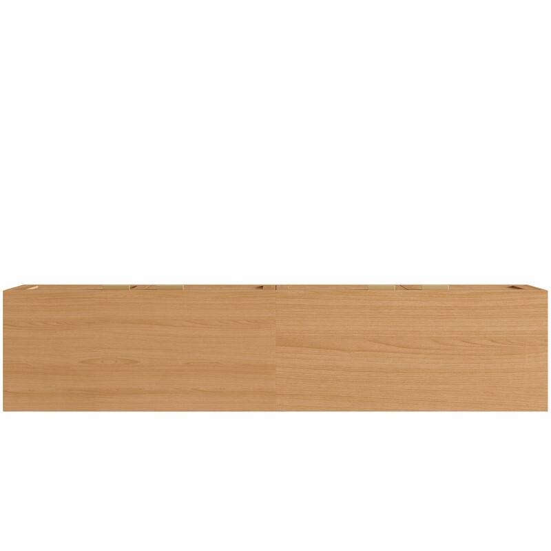 70" Modern TV Stand with Rattan Doors for TVs up to 80", Media Console with Storage Space & Cable Holes