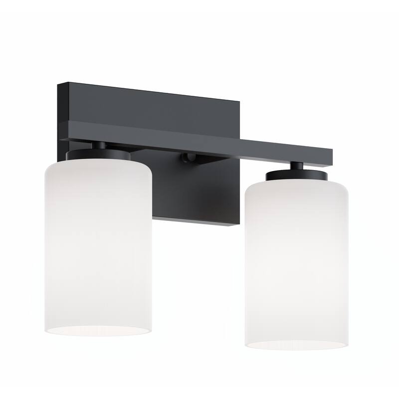 AFX Leo Vanity Light - Clear Glass Shade - Black - 13"