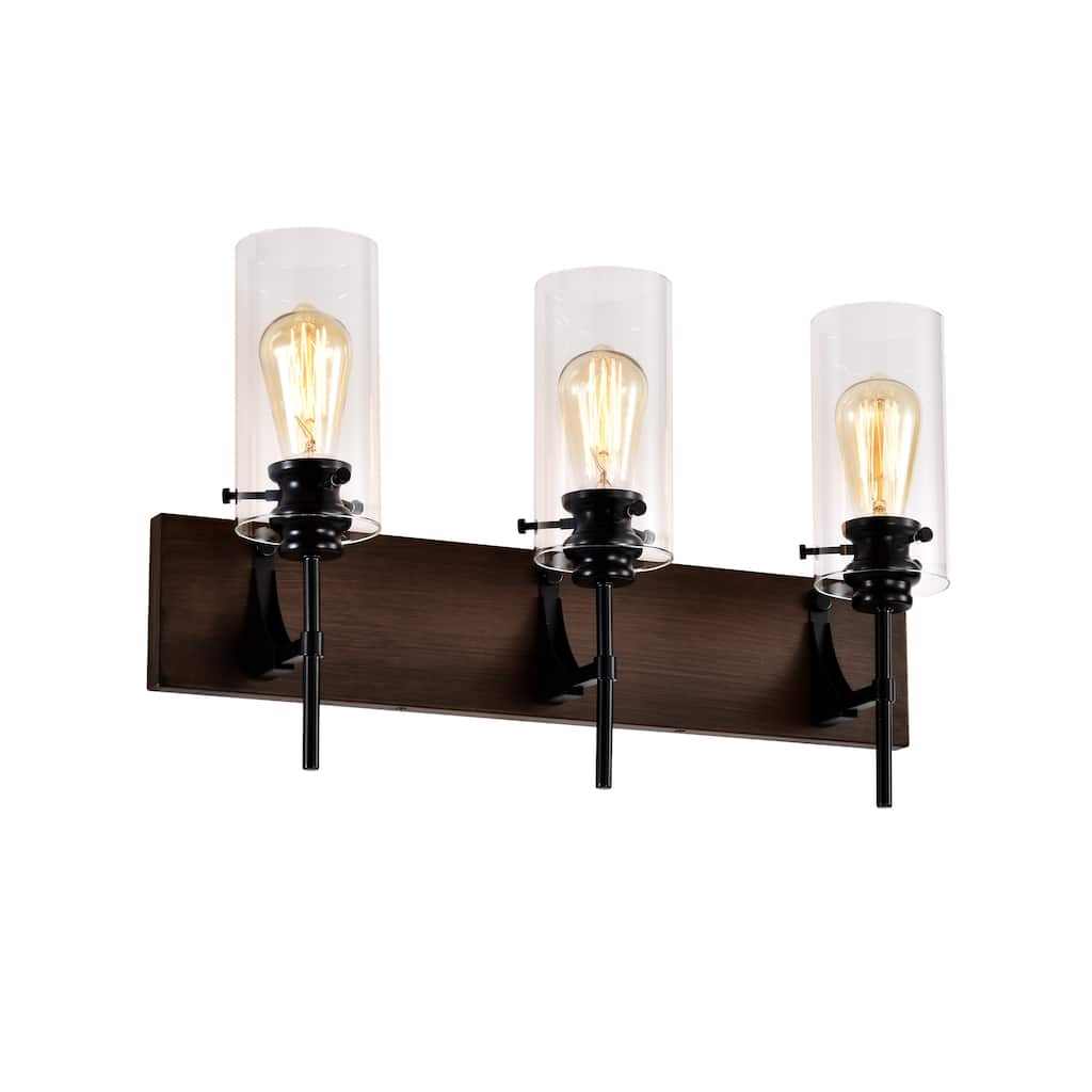 3-Light Matte Black, Modern Vanity Lights, Vintage Light Fixture Bathroom Over Mirror Wall Lights, for Kitchen Dinning