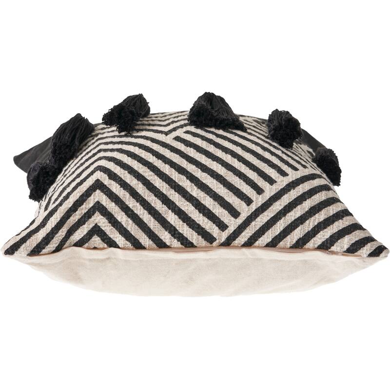 Sevita Black and Cream Chevron Throw Pillow
