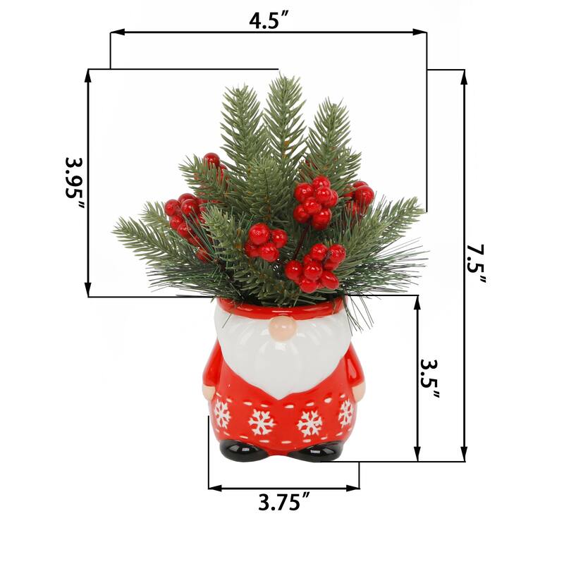 Xmas Mix in Gnome Ceramic Pot